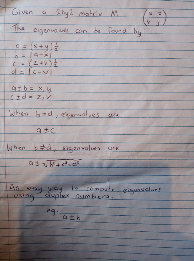 Eigenvalue Formulae